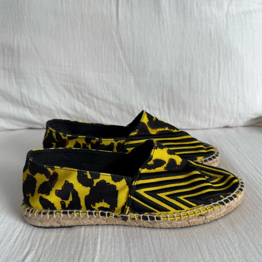 Maje Yellow and Black Espadrille Flats